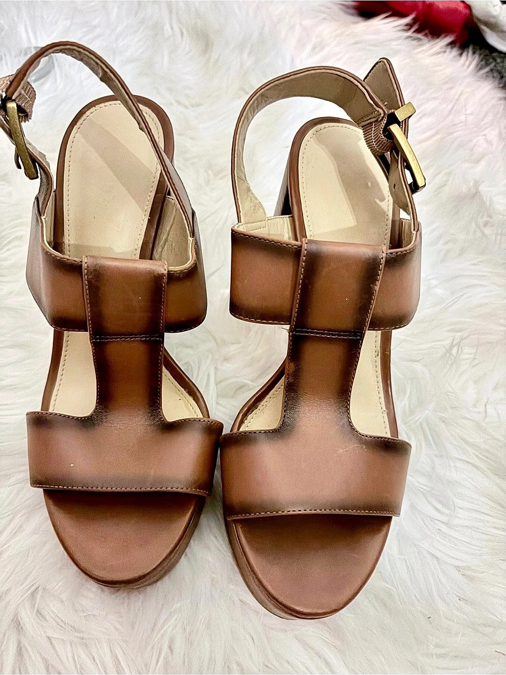 Michael Kors Brown Platform Heels Sandals 7 M